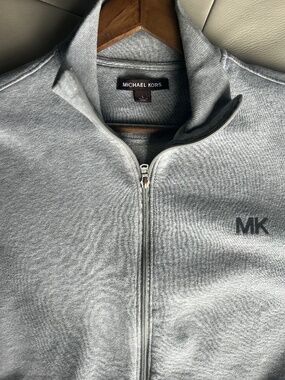 Michael Kors Men’s Grey Full-Zip Jacket Size L | Minimalist Logo